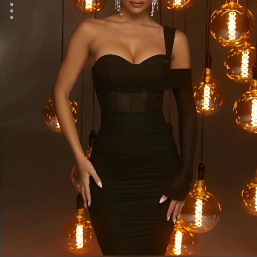 Corset midi dress in black US 2